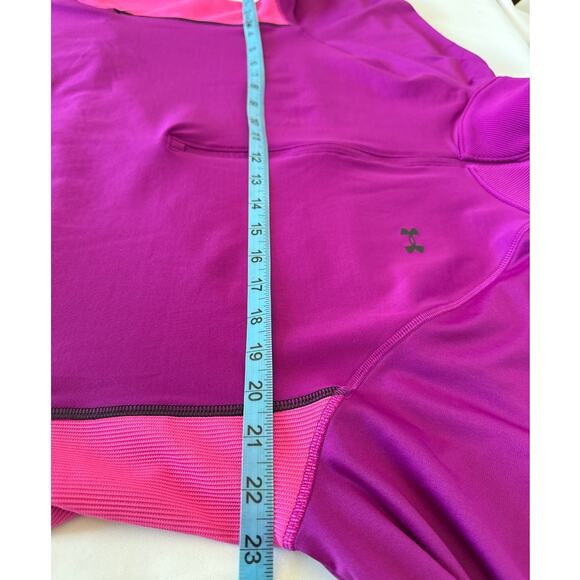 Under Armour ColdGear 1/2 Zip Long Sleeve Top Purple Pink Women’s 1X Fitted - Picture 6 of 10
